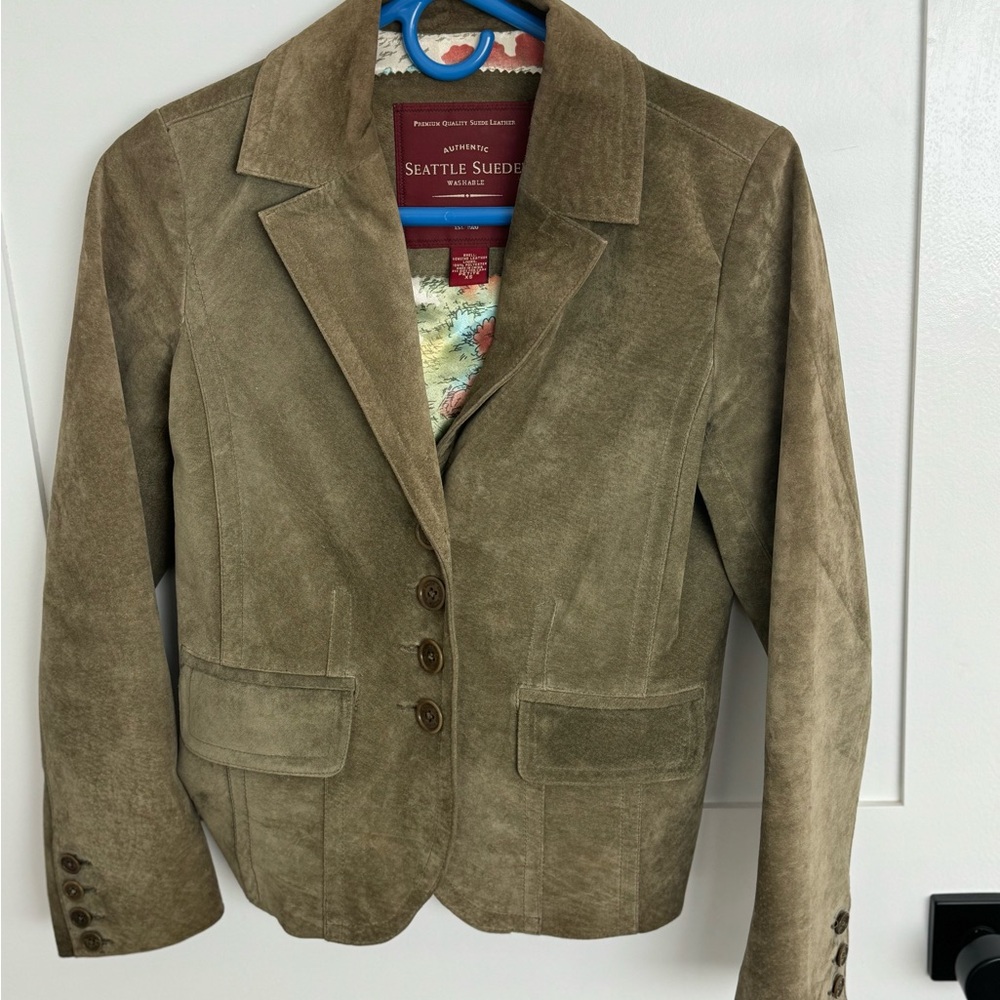 Eddie Bauer Suede 4 button Blazer
